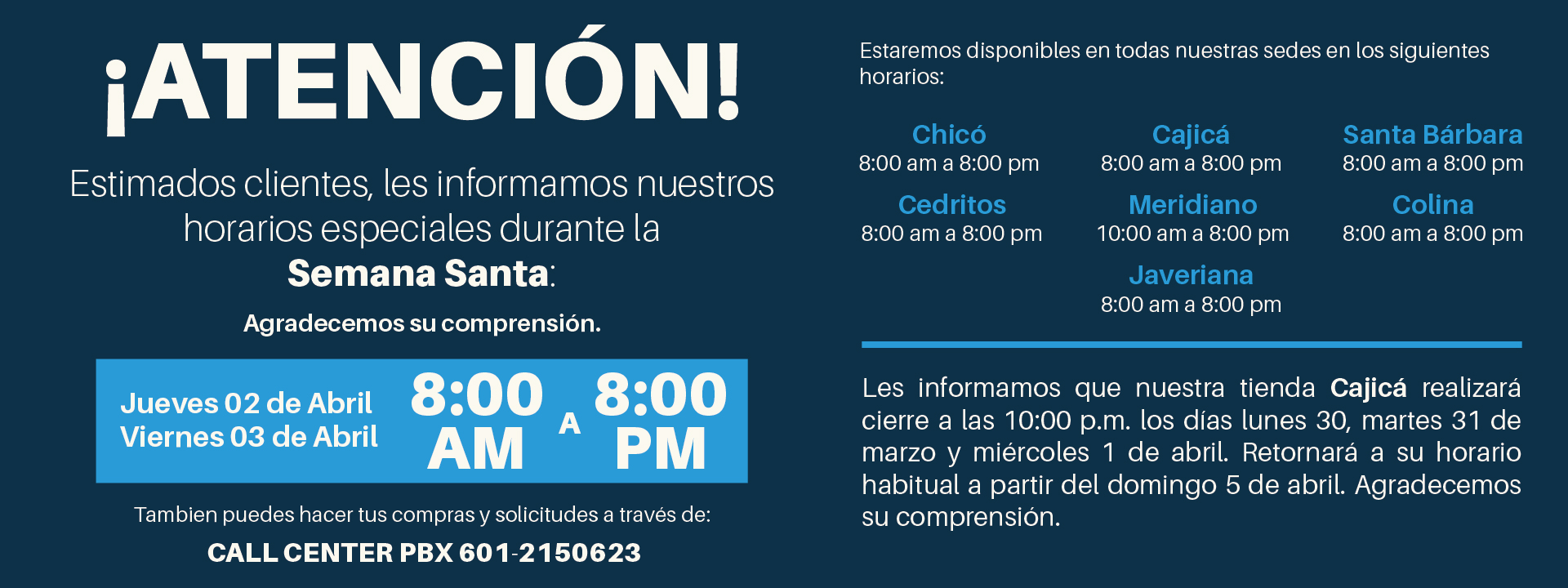 HORARIO SEMANA SANTA